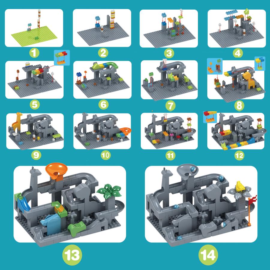 【花海公式★ラッピング無料】 200 233 動物 スロープトイ ビーズコースター スロープ ビー玉 転がし ブロック 積み木 おもちゃ 知育おもちゃ 玩具 知育玩具 |  | 14
