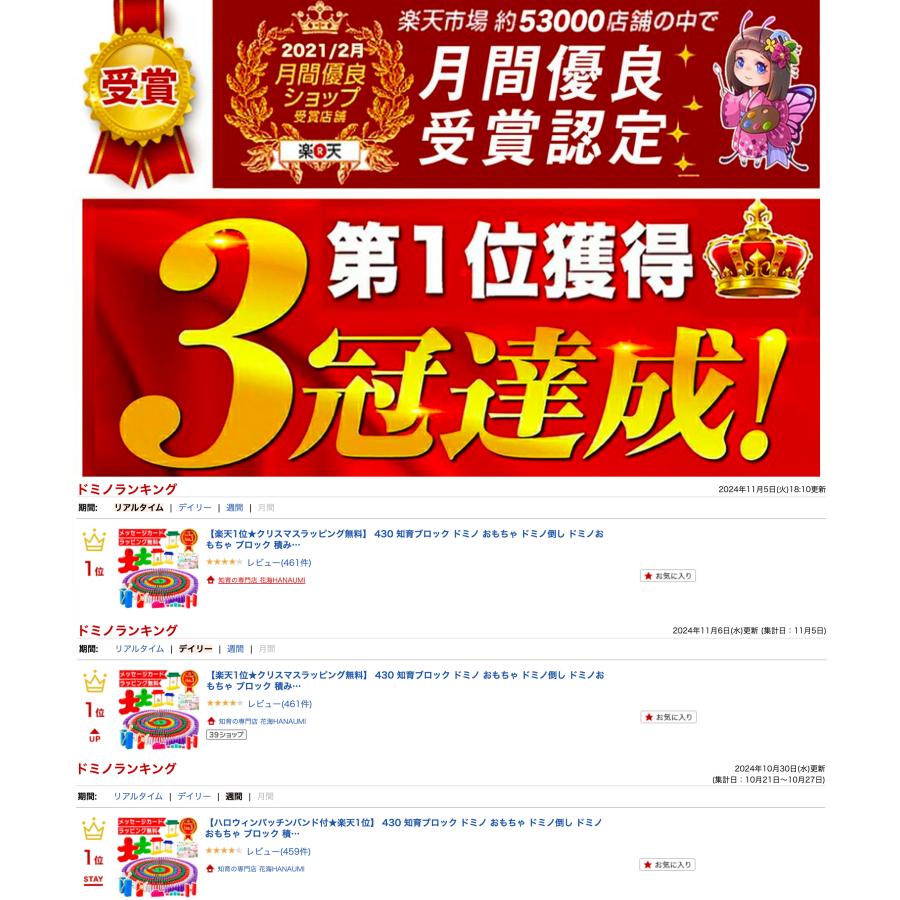 【10%OFF★サンタ帽子★ラッピング無料】 ドミノ 収納袋付き ギミック36種 420ピース 誕生日プレゼント 子供 男の子 3歳 4歳 5歳 6歳 小学生 木製 ドミノ倒し |  | 01