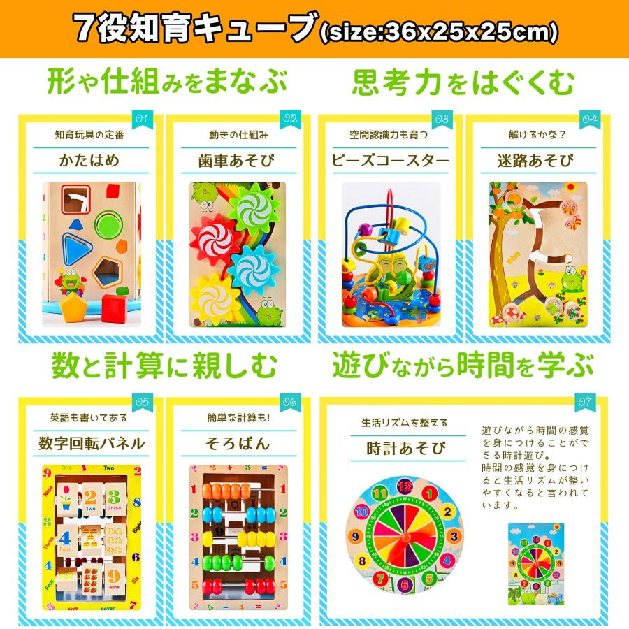 【10%OFF★サンタ帽子★ラッピング無料】 赤ちゃん 知育キューブ 6役 7役 8役 10役 おもちゃ 1歳 知育玩具 2歳 木のおもちゃ モンテッソーリ |  | 13