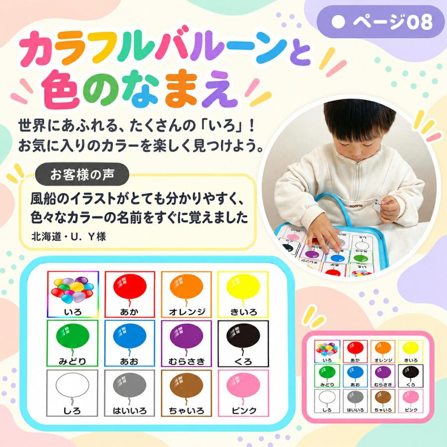 【ラッピング無料】 ビジーボード ひらがな 日本語 勉強 モンテッソーリ 知育玩具 指先遊び 知育ボード 知育バッグ お着換えの練習 |  | 14