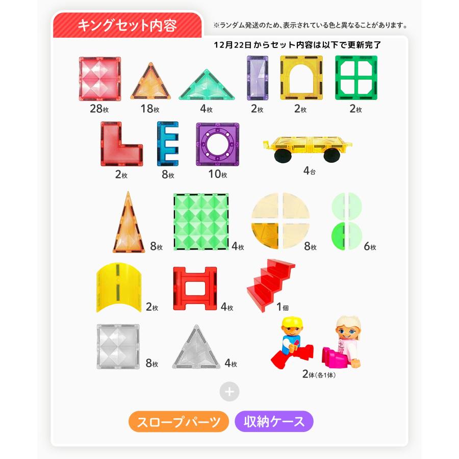 【25%OFF★サンタ帽子★ラッピング無料】 マグキング 収納ケース付き マグネットブロック 磁石 おもちゃ スロープ 誕生日プレゼント 子供 2歳 3歳 4歳 5歳 6歳 |  | 09