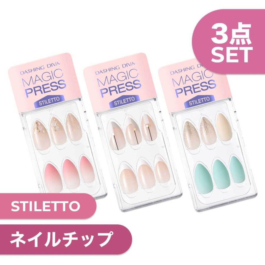 ネイルチップ ネイルシール 人気no 1 本体 ジェルネイル ネイル シール ジェル つけ爪 21setst1 マジックプレス 公式 スティレット ネイル ダッシングディバ 特別3点セット