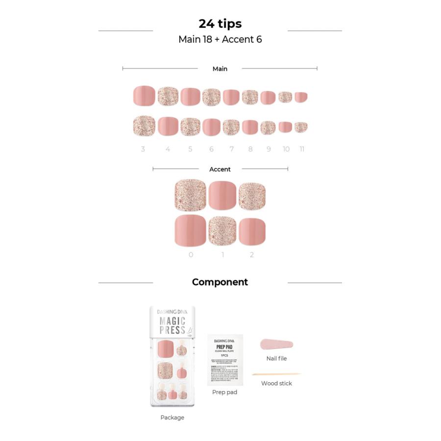 P5倍 ダッシングディバ ペディキュア ネイルチップ マジックプレス 足ネイル 1秒簡単 Mjp395p Dashing 時短ネイル カバー Diva セールsale Off 付け爪