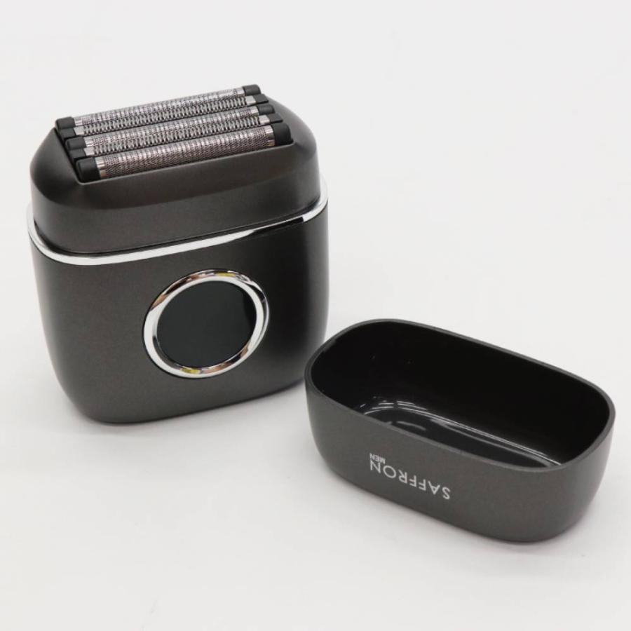 （特別特価） 髭剃り コンパクト usb充電 5枚刃 保証付き 手のひらサイズ 防水 丸ごと洗浄 誤作動防止 充電残量表示 メンズシェーバー ひげ剃り 小型  SAFFRON | ヒロ・コーポレーション | 03