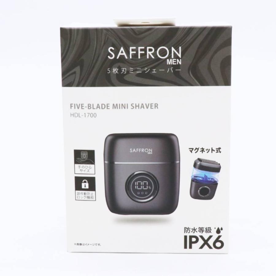 （特別特価） 髭剃り コンパクト usb充電 5枚刃 保証付き 手のひらサイズ 防水 丸ごと洗浄 誤作動防止 充電残量表示 メンズシェーバー ひげ剃り 小型  SAFFRON | ヒロ・コーポレーション | 07