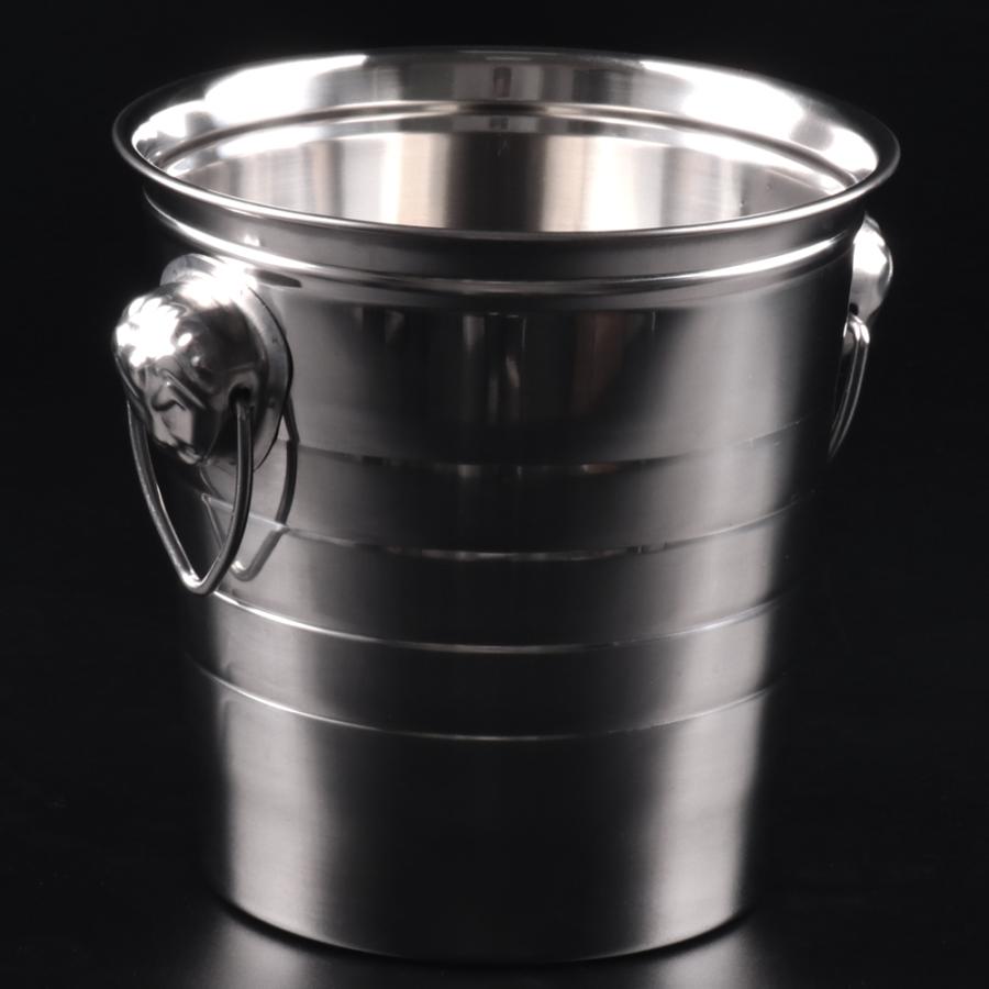 （3Lサイズ） ワインクーラー ステンレス シルバー 大容量 丈夫 ボトルクーラー 氷入れバケツ アイスペール 氷入れ アイスバケット 持ち手付き 業務用 | ブランド登録なし | 02