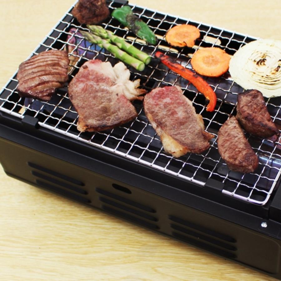 （年末特価！保証書付） カセットコンロ ニチネン ジュージューボーイ 2 ガス式 バーベキューコンロ 少人数 安全装置 網焼き 海鮮焼き 串焼き ブラック ニチネン | ブランド登録なし | 03