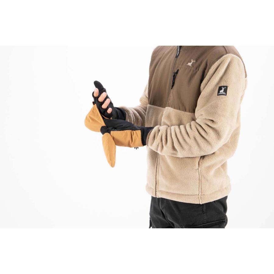 （スマホ対応 Lサイズ） 手袋 スマホ アウトドア ミトン 滑りにくい 指出し 指がだせる 防寒 作業 メンズ 男性向け キャプテンスタッグ ux1311 | CAPTAIN STAG | 05