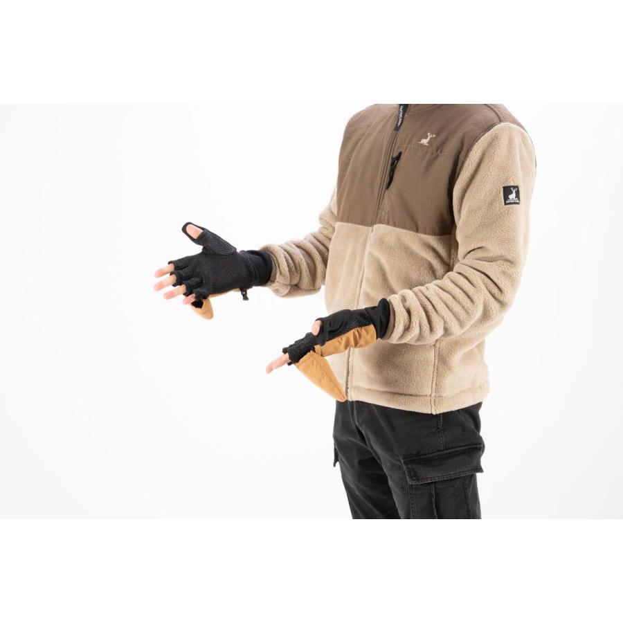 （スマホ対応 Lサイズ） 手袋 スマホ アウトドア ミトン 滑りにくい 指出し 指がだせる 防寒 作業 メンズ 男性向け キャプテンスタッグ ux1311 | CAPTAIN STAG | 06