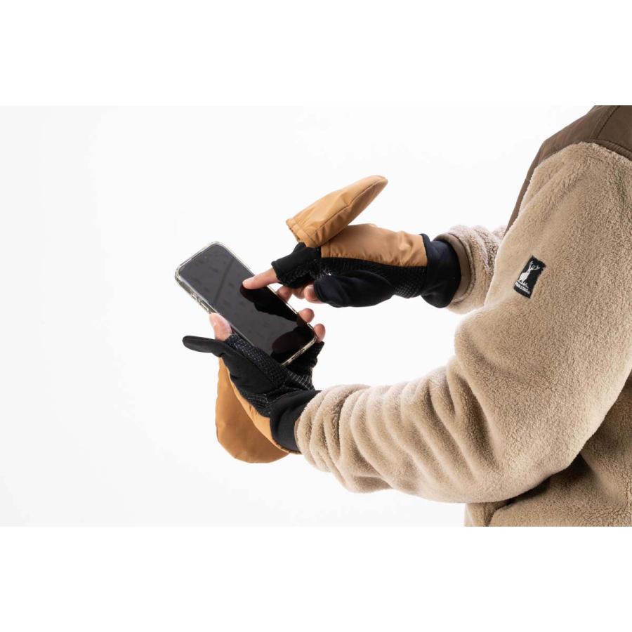 （XLサイズ スマホ対応） 手袋 スマホ アウトドア ミトン 滑りにくい 指出し 指がだせる 防寒 作業 メンズ 男性向け キャプテンスタッグ captain stag ux1312 | CAPTAIN STAG | 07