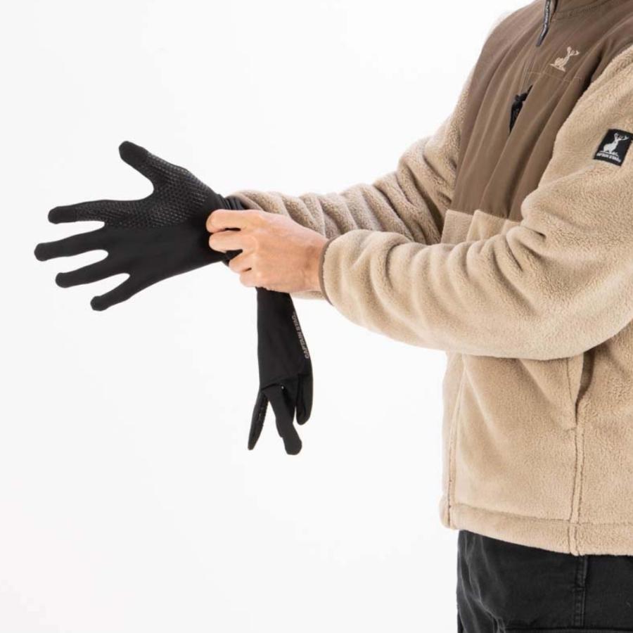 （Lサイズ） 手袋 ロング メンズ 薄手 キャプテンスタッグ ストレッチ グローブ 手袋 スマホ対応 滑り止め 防寒 メンズ 男性 黒 ブラック captain stag | CAPTAIN STAG | 01