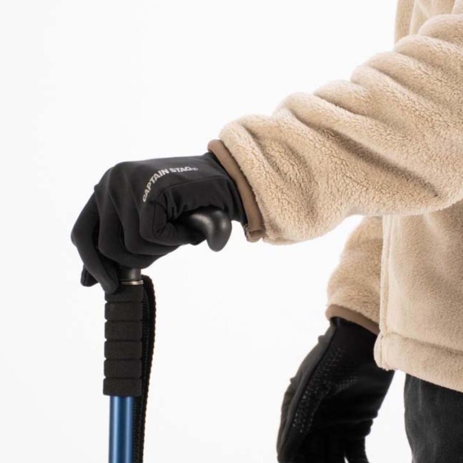 （Lサイズ） 手袋 ロング メンズ 薄手 キャプテンスタッグ ストレッチ グローブ 手袋 スマホ対応 滑り止め 防寒 メンズ 男性 黒 ブラック captain stag | CAPTAIN STAG | 04