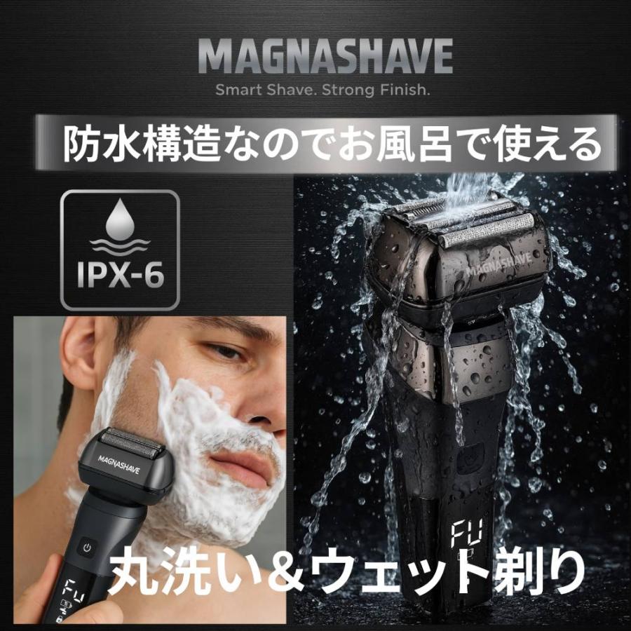 （快適シェービング） 髭剃り usb 電気シェーバー 防水 ３D首振り 6枚刃 ライト搭載 マグネットキャップ 携帯 トラベルロック ひげそり シェーバー GD-S601 | Vegetable | 10
