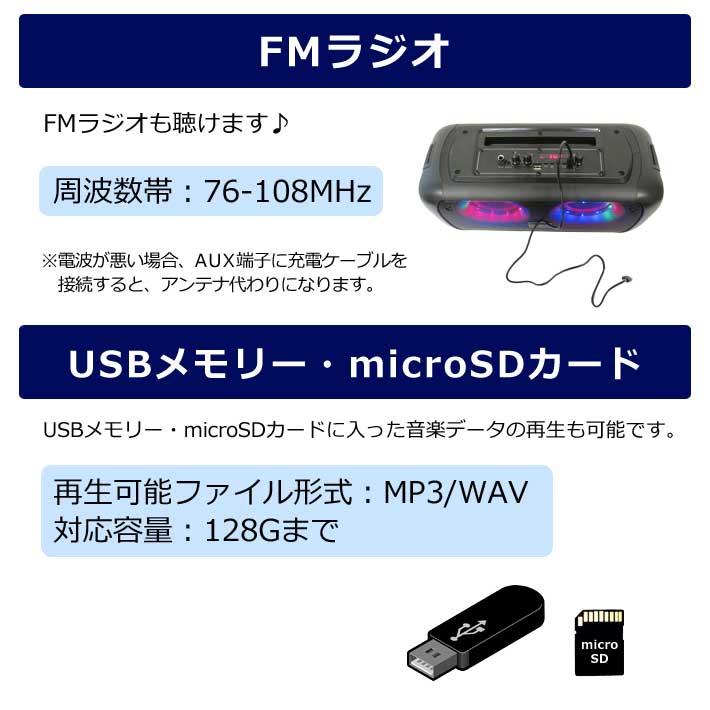 CICONIA コンパクトLEDパーティースピーカー CTFE-2040B1 スピーカー LED ワイヤレスマイク付き リモコン付き ベルト付き Bluetoothスピーカー センター商事 | CICONIA | 09