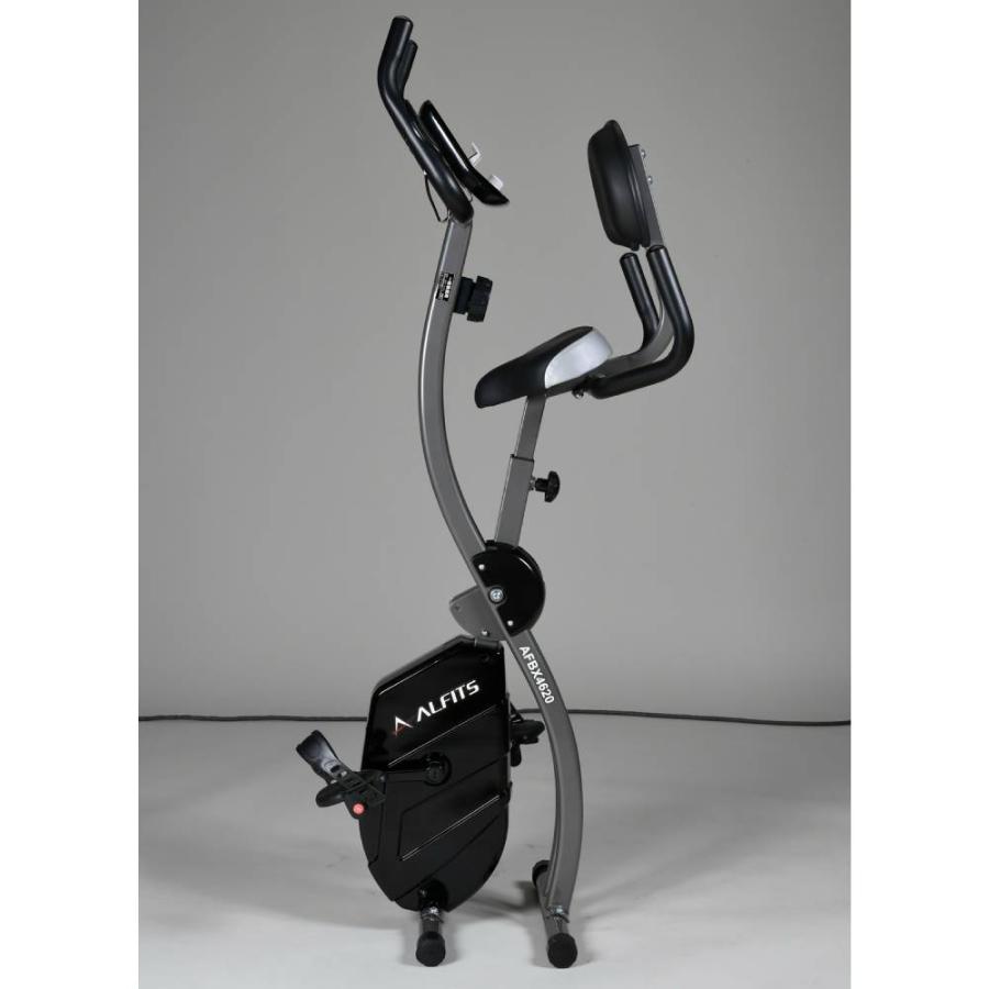 アルインコ フィットネスバイク ケガ防止 8段階 負荷 コンパクト収納  体力レベル確認 背もたれシート 大型座面シート alinco AFBX4621K ブラック レッド 爆買 | ALINCO | 03