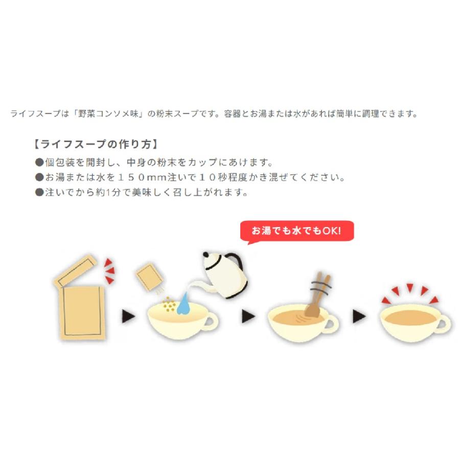 非常食 防災食 備蓄 保存食 スープ ライフスープ野菜コンソメ味 1袋7食入 備蓄用栄養補給 5大添加物不使用 インスタント ベジタルアドバンス | ブランド登録なし | 04