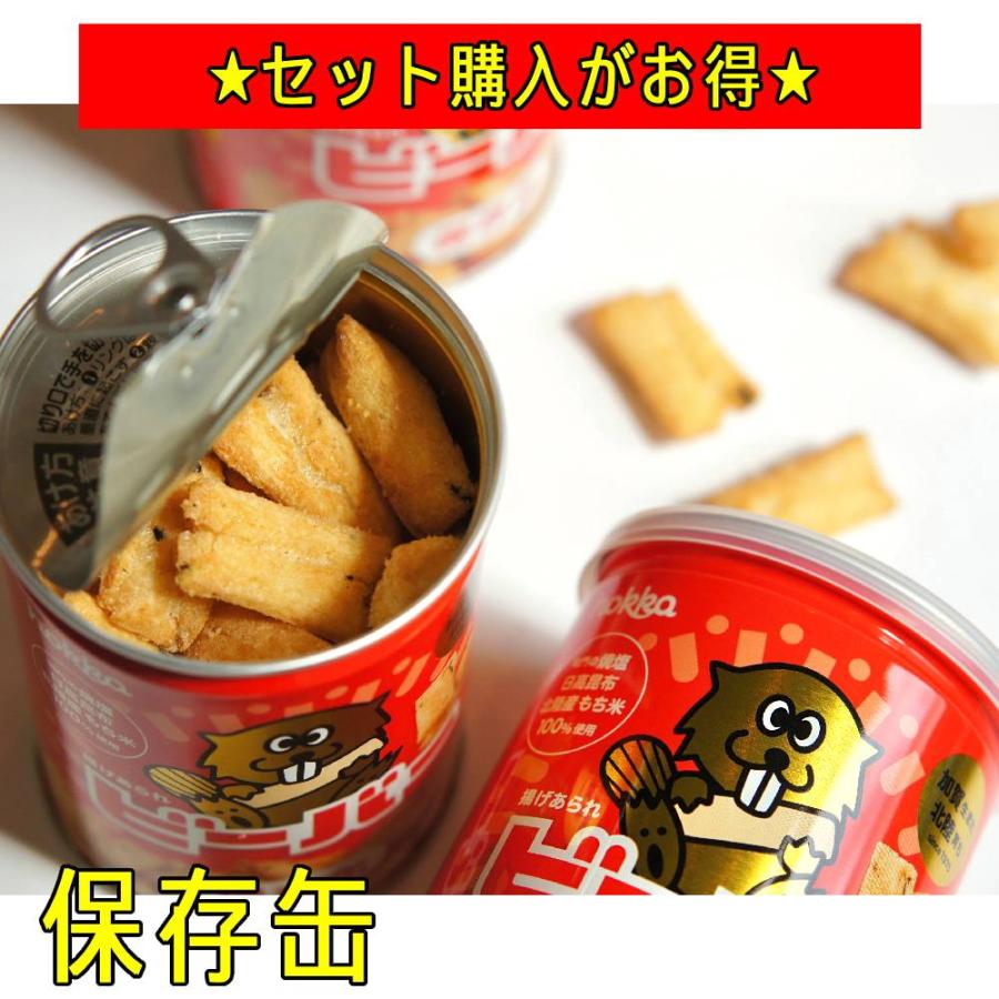 揚げあられ あられ 防災食 非常食 防災食料品 5年保存 備蓄 保存缶 保存食 非常用食品 保存用食品 国産もち米 北陸製菓 ビーバー保存缶 60g | hokka