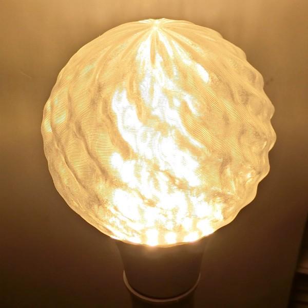 3Dデザイン電球 おしゃれに きらめくボール球型LED電球 裸電球 (浅い波