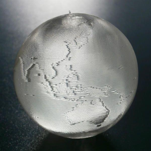 3Dデザインランプ LED 照明つき かる〜い地球儀 直径 6 cm (ボタン電池式 ライトつき おしゃれな3D印刷インテリア |  | 01