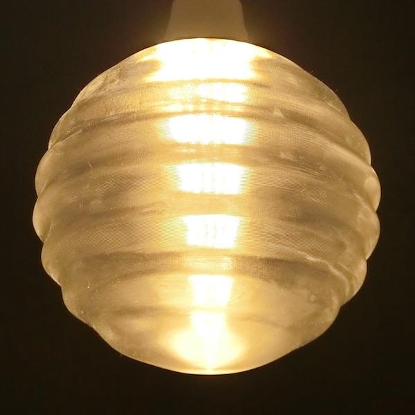 岡山 160W相当 4灯ペンダントライト 直径 10cm 3Dデザイン電球 Stretch1 付き おしゃれに きらめく あかり オリジナル透明ランプシェード 電球色 昼白色