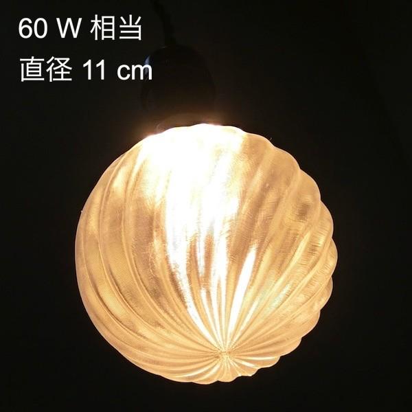 ペンダントライト 1灯 3Dデザイン電球つき おしゃれに きらめく透明