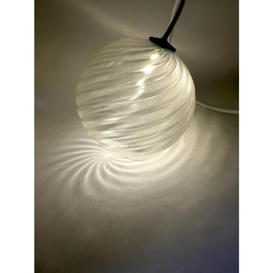 USB 3Dデザインランプ おしゃれな波模様の スタンド兼ペンダント