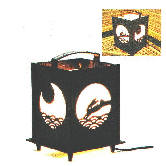 高岡銅器 置行灯 波にうさぎ