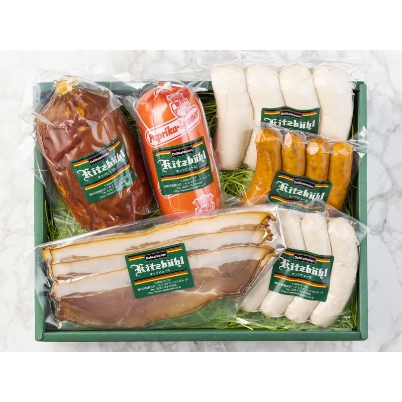 ソーセージ ウインナー ハム ギフト 軽井沢レストランのマイスター職人が作る本場ドイツのハムが入った豪華Ｆセット 人気6種 詰め合わせ 冷蔵 手作り 内祝 BBQ |  | 07