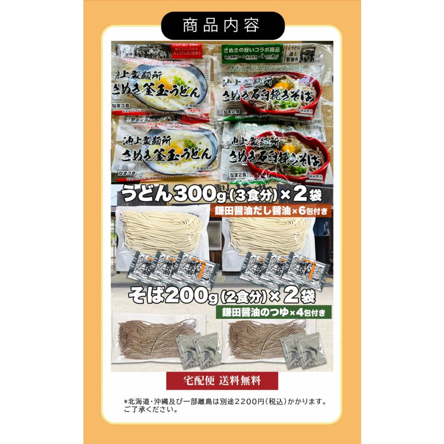 さぬきうどん・そば 10食セット 池上製麺所監修 お店のうどんを再現 お店の味をご家庭で 生麺 鎌田醤油 つゆ付 送料無料 釜玉うどん 石臼挽き蕎麦  香川県 産直 |  | 01