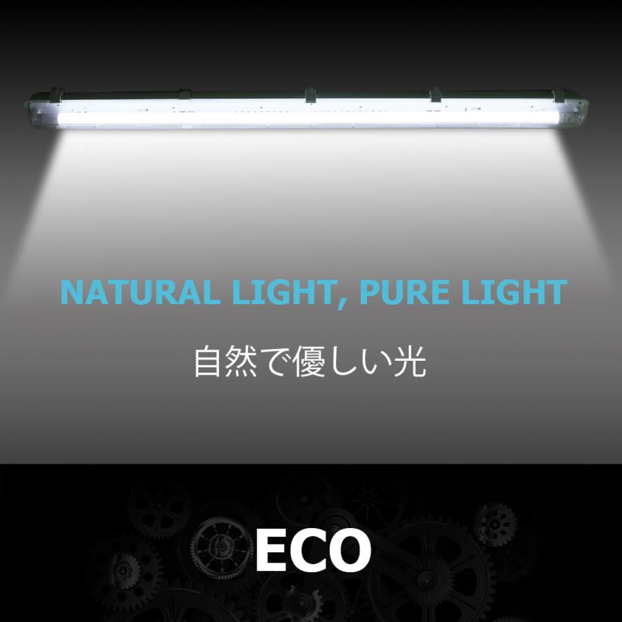 LEDベースライト 1灯式 40W形 LED蛍光灯器具一体型 防雨 防水 防雪 IP65 照射角320° 天井直付用 倉庫 ガレージ 通路 照明 車庫 駐輪場 作業場 加工工場｜dataworks119｜02