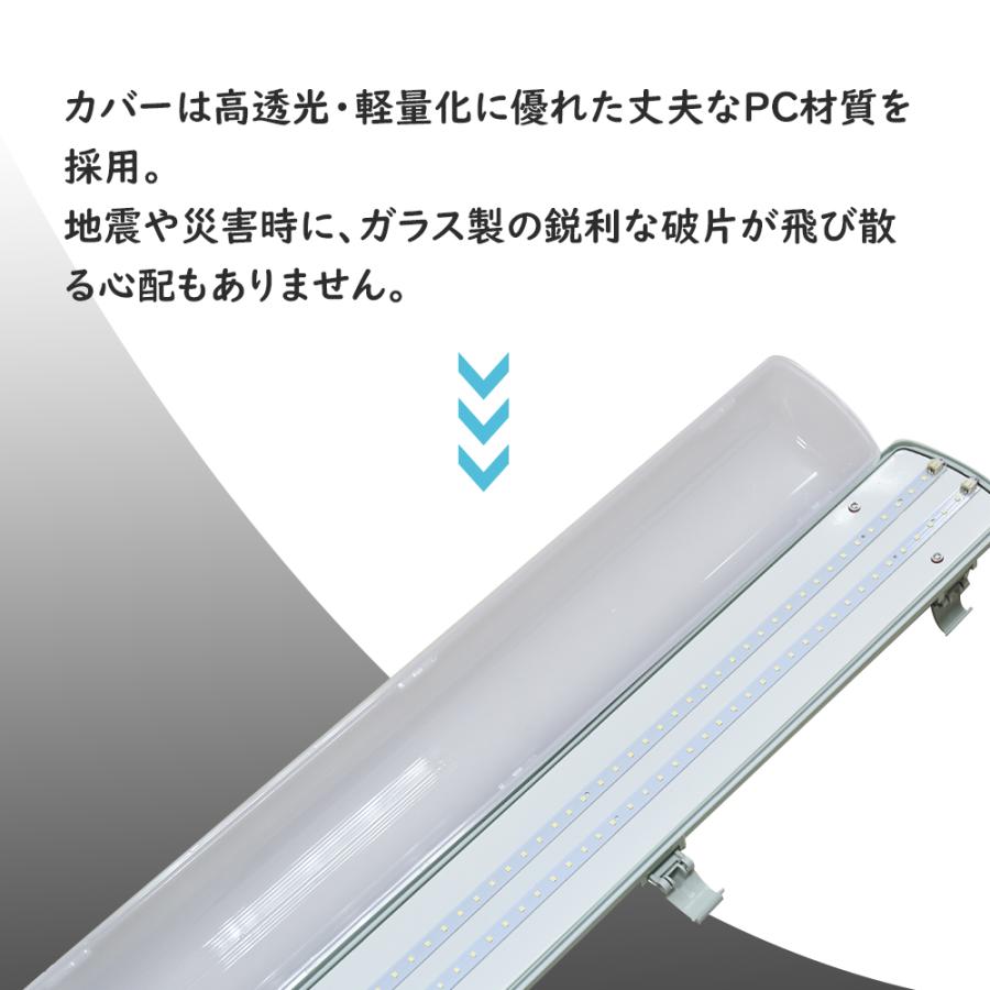 LEDベースライト チップ式 40W形 LED蛍光灯器具一体型 防雨 防水 防雪 防塵 耐腐食 IP65 天井直付用 倉庫 ガレージ 通路 照明 車庫 駐輪場 作業場 加工工場｜dataworks119｜05