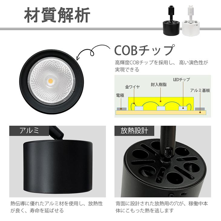 スポットライト 10個セット 一体式 レールライト LED電球内蔵 電球色