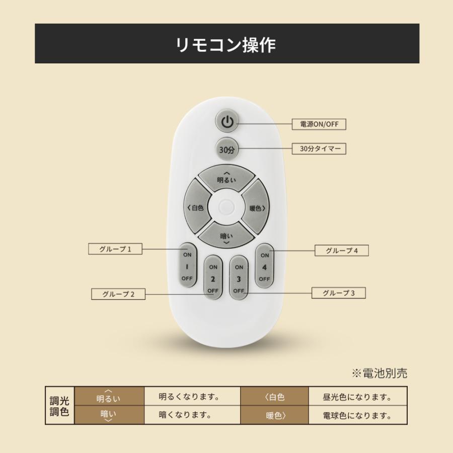 6灯 LEDスポットライト 調光調色 電球付き リモコン付き ダクトレール