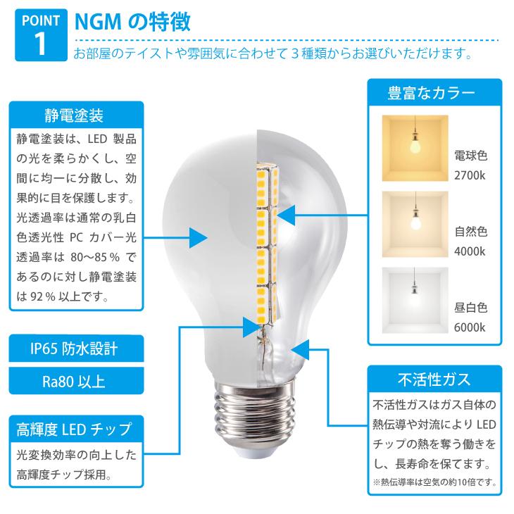 LED電球 新型 60W形相当 E26 E17 一般電球 照明 節電 広配光 高輝度