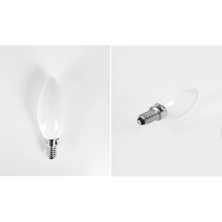 5個 シャンデリア電球 LED E12 E17 40W形相当 白色フロスト