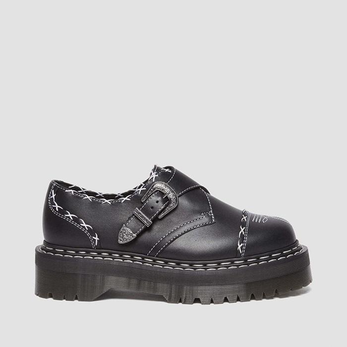 ドクターマーチン Dr.Martens メンズ レディース ユニセックス QUAD GOTHIC AMERICANA MONK STRAP SHOES 34131001 BLACK ブラック ウエスタン 24SS 春夏 新作｜datchdelito｜02