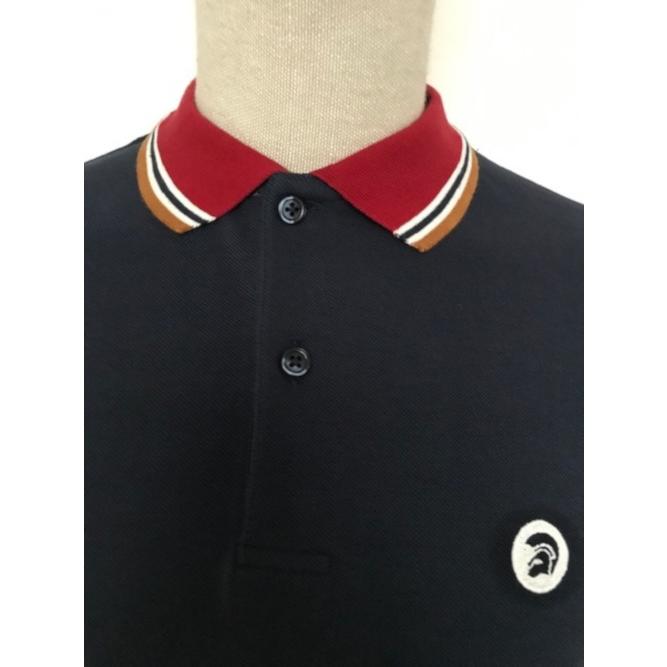 《返品・交換 不可》【SALE】トロージャン TROJAN 送料無料 メンズ PIQUE POLO SHIRT TC1008 NAVY ポロシャツ 紺 ネイビー スカ ロック レゲエ｜datchdelito｜03