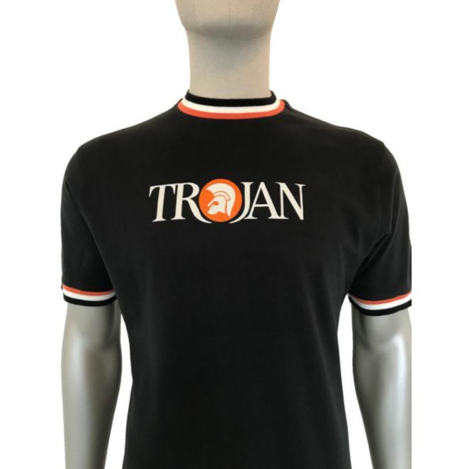 【返品交換不可】トロージャン TROJAN メンズ SIGNATURE Tee TC1011 TROJAN シグネチャー Tシャツ トロージャン 黒 白 橙 スカロックレゲエルードモッズセール｜datchdelito