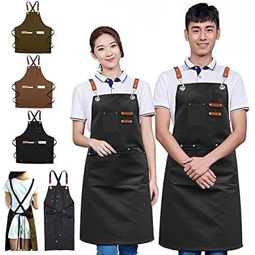 エプロン メンズ 女性用 おしゃれ キャンバス カフェエプロン シンプル 前掛け 保育士 防水 H型 動き