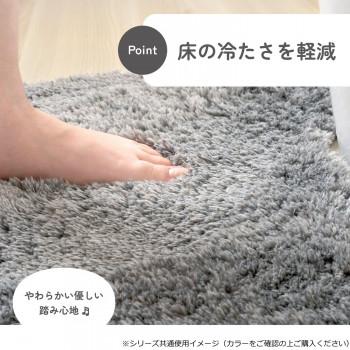 カキウチ SELECT JUST FIT MARURU トイレ2点セット(便座マット・トイレマット) ネイビー 58×58cm+フリーの画像