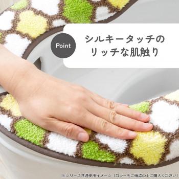 カキウチ SELECT JUST FIT ルルディ トイレ2点セット(便座マット・トイレマット) ブラウン 58×58cm+フリーの画像