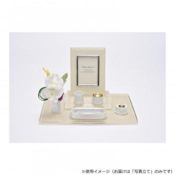 ホワイトガラス写真立て (ジャガード織) ロータスチェーン/ホワイト 32Q00000Z3052_1