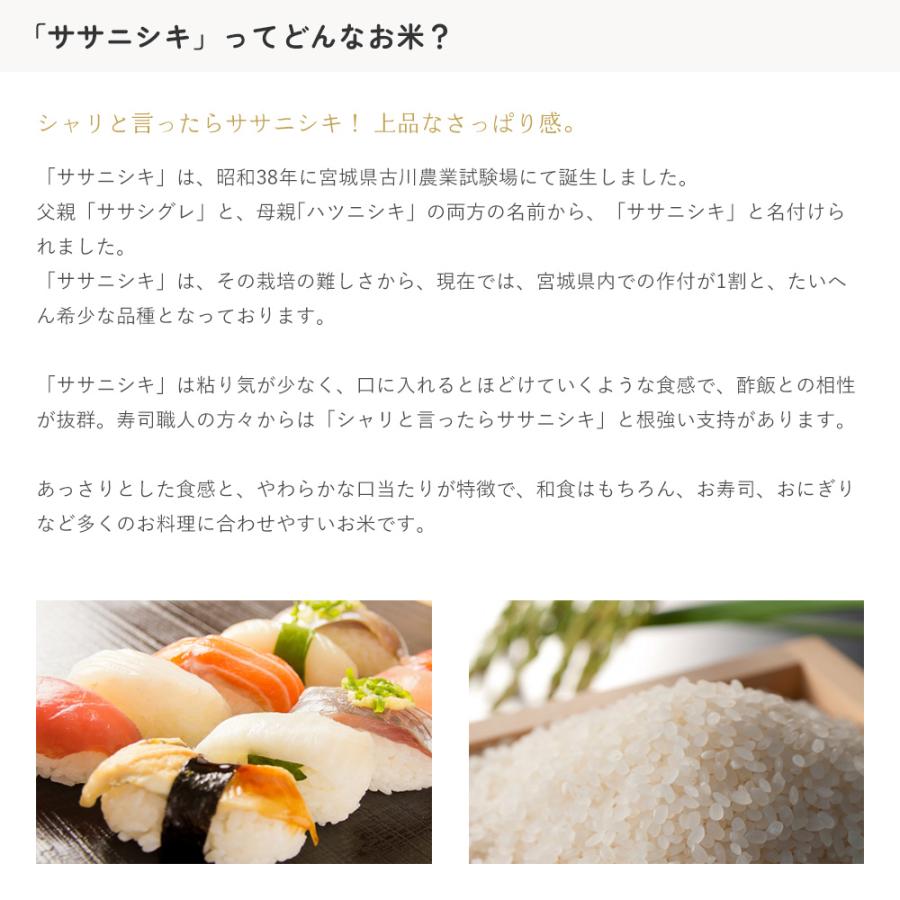 無洗米 ササニシキ 10kg(5kg×2袋) 宮城県産 令和5年産 : dk-msbg-5k2