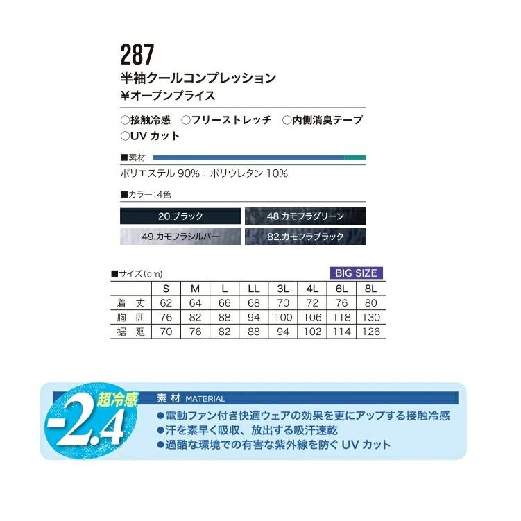 熱中症対策 HOOH 鳳皇 冷感 コンプレッション 287 半袖 クールコンプレッション インナー 肌着 日焼け対策 接触冷感 村上被服 | HOOH | 03