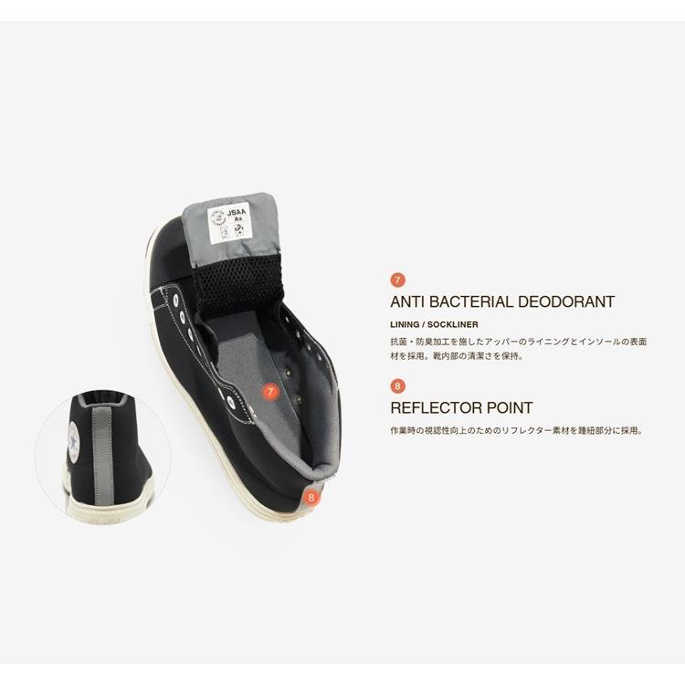 【2024AW限定】CPD コンバース CONVERSE 安全靴 ALLSTAR PS HI 33701620 ホワイト オールスター セーフティシューズ プロスニーカー ハイカット紐 JSAA規格 |  | 12