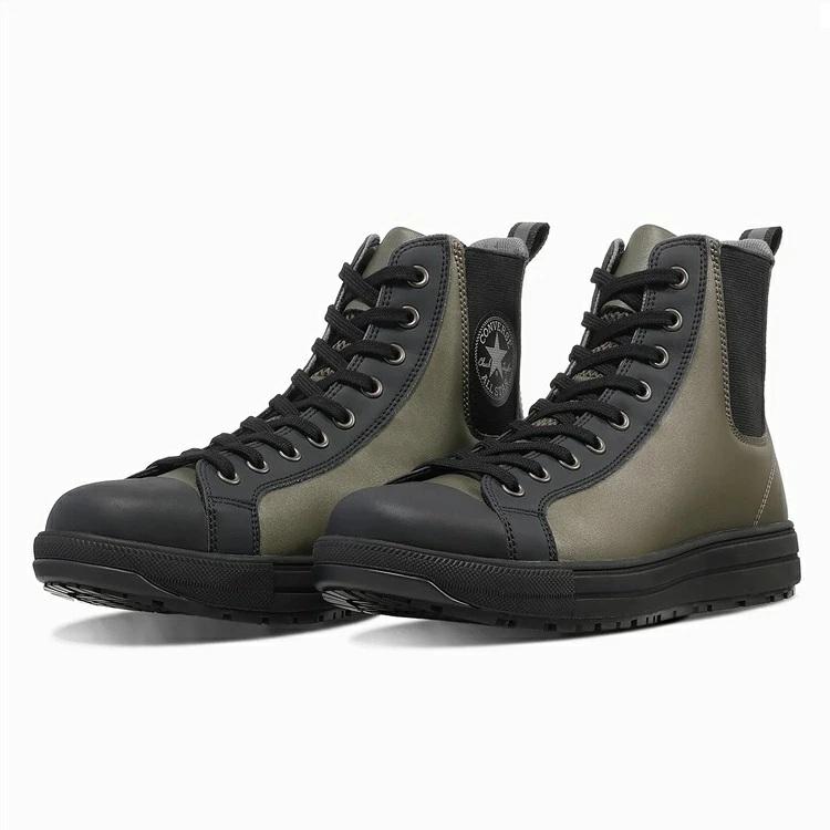 【2026FW限定】CONVERSE WORKING コンバース 安全靴 オールスターPSサイドゴア ALLSTAR PS2 SIDEGORE DB HI オリーブ/ブラック 33703140 シューレース JSAA規格 |  | 01