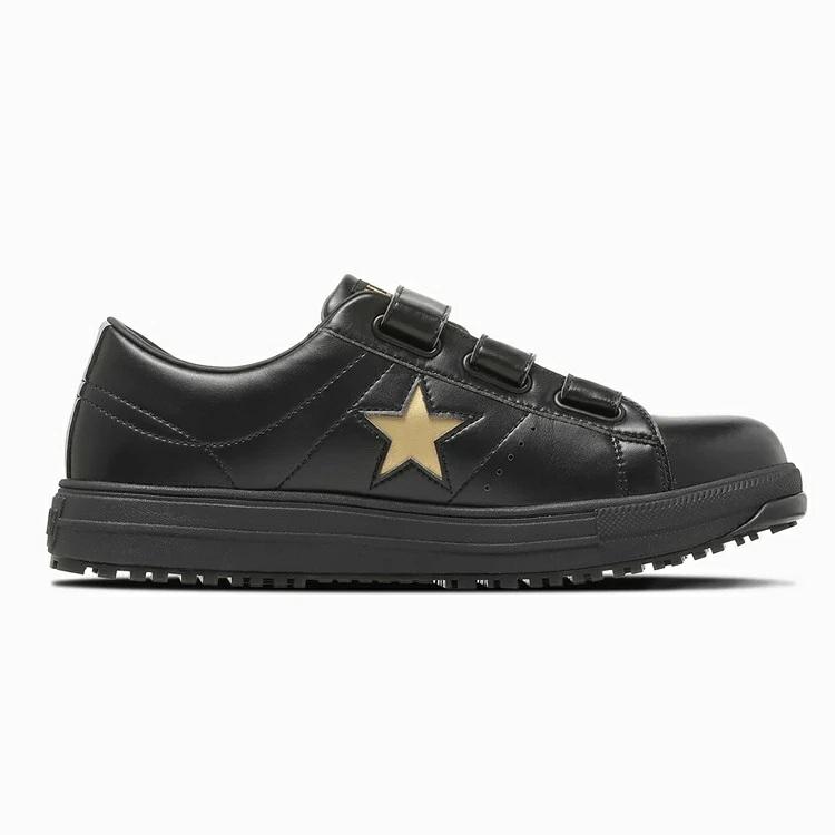 【2026FW限定】CONVERSE WORKING コンバース 安全靴 ワンスター ONESTAR PS V-3 ブラック/ゴールド 33703170 プロスニーカー ローカット 3本ベルト JSAA規格 |  | 02