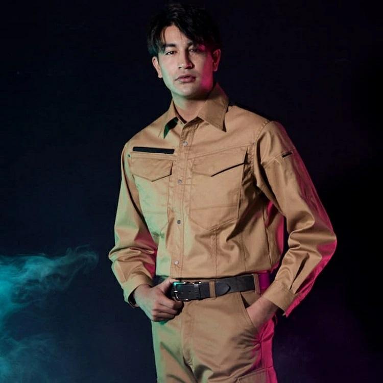 【難燃/防炎素材】HOOH 鳳皇 4277 薄手 難燃 長袖シャツ 難燃シャツ 防炎素材 薄手生地 作業着 作業服 村上被服工業 | HOOH | 07