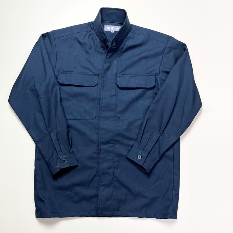 【受注生産】【代引き不可】備前屋 鳶服 作業着 立衿シャツ 江戸前オープンシャツ 8590 サージ織り 日本製 M〜4L |  | 01