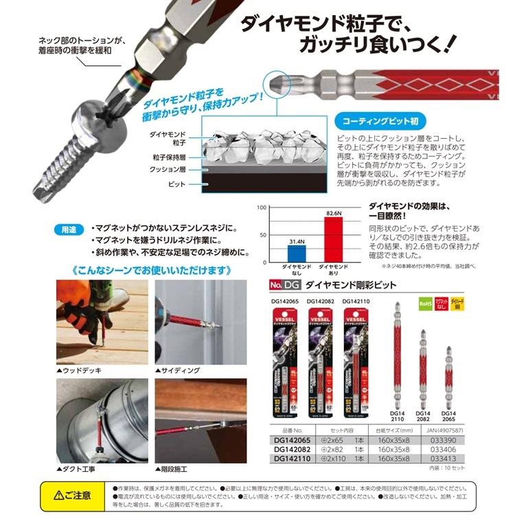 VESSEL（ベッセル） VESSEL No.DG142082 ダイヤモンド剛彩ビット＋2×82
